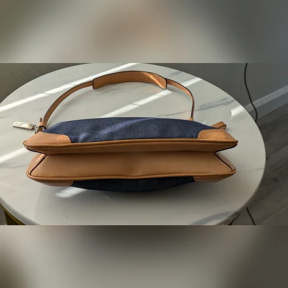 Vintage Coach Y2K Denim And Vachetta Shoulder/Handbag. - Picture 8 of 12
